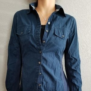 Navy Converse button up